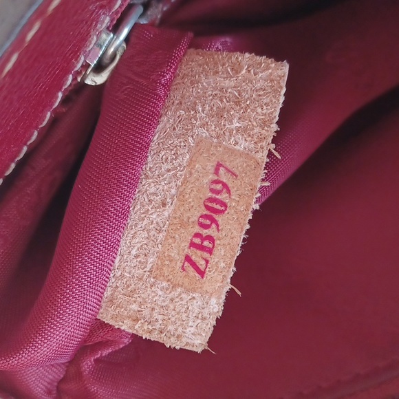 Vintage Fossil Red Genuine Leather One Strap Shoulder Bag 10.5X9.5x4 - Picture 9 of 16